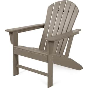 Traditional Curve back Brown Plastic Outdoor Patio Adirondack Chair Set of 1