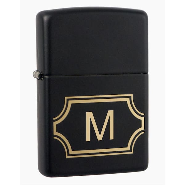 Visol Black Matte Lighter with Initial "M"