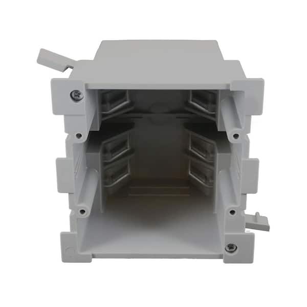 Cantex Old Work 2-Gang 34 cu. in. Heavy Wall Electrical Outlet Box and Switch Box with EZ Mount Clamps and Wire Clamps, Gray