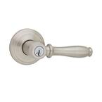 Ashfield Satin Nickel Exterior Entry Door Handle featuring SmartKey Security