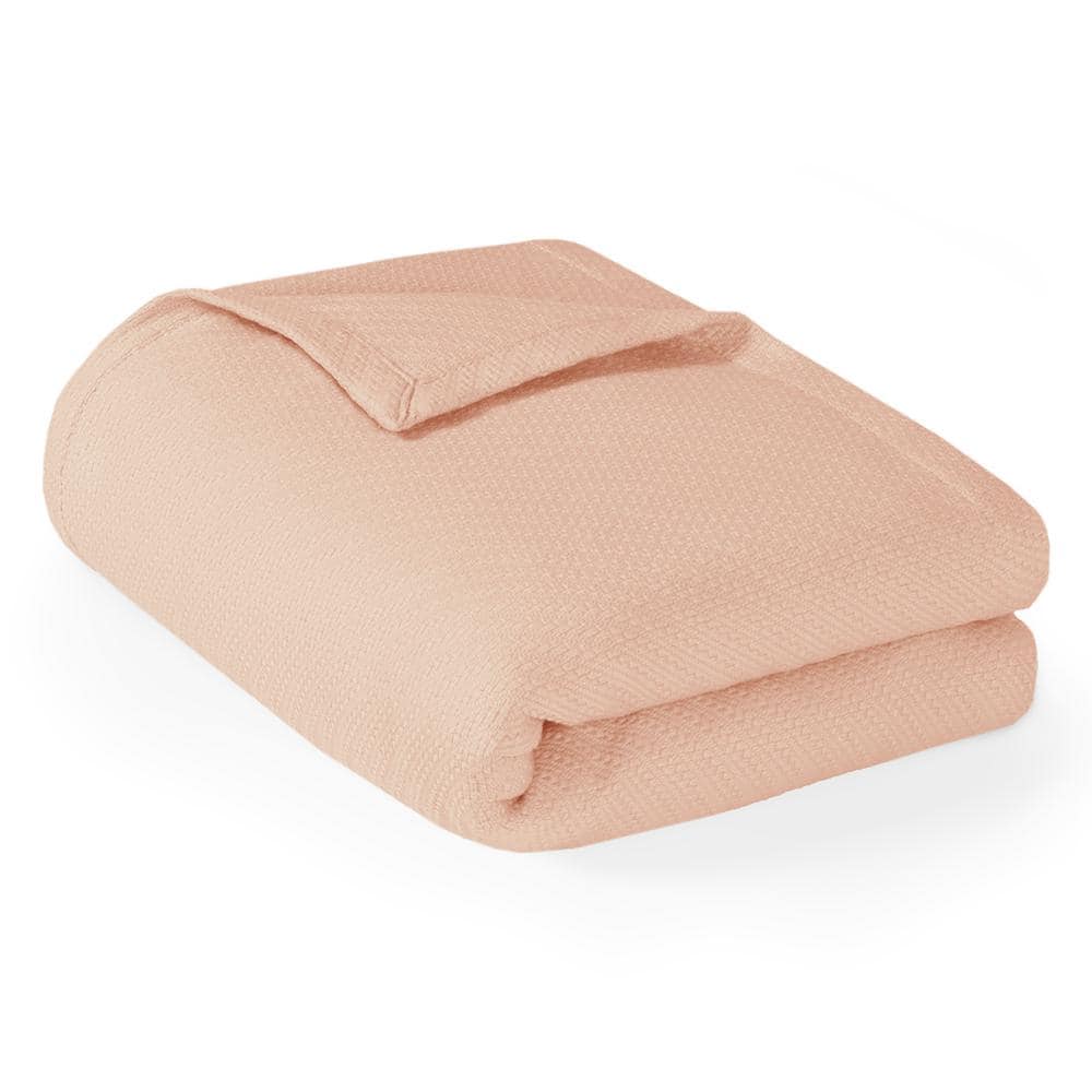 Full Size Blush Cotton Machine Washable Blanket