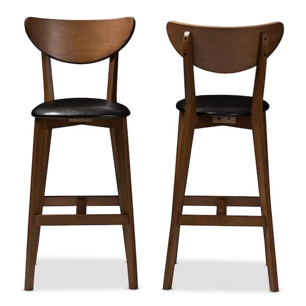 Baxton Studio Eline 29 in. Black Bar Stool Set of 2 144 8076 2PC