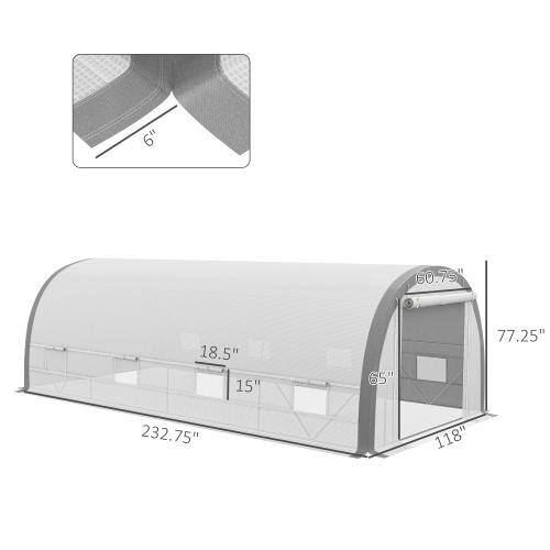 ITOPFOX 10 ft. x 19.5 ft. x 6.5 ft. Portable Greenhouse Zippered