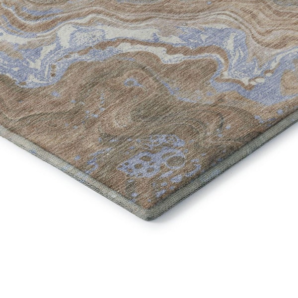 Mayfield Premium Machine Washable Abstract AMF1701 Taupe 9 ft. x 12 ft. Area Rug