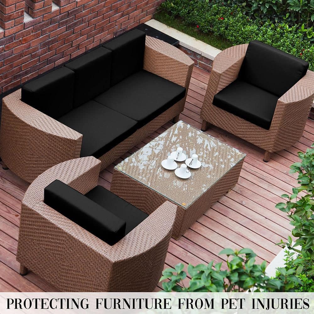 SenQWFa 26x26x8 Inch Black Stretch Waterproof Outdoor Couch