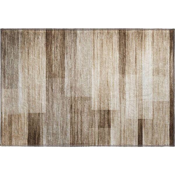 Mayfield Premium Machine Washable Abstract AMF2082 Brown 2 ft. x 3 ft. Accent Rug