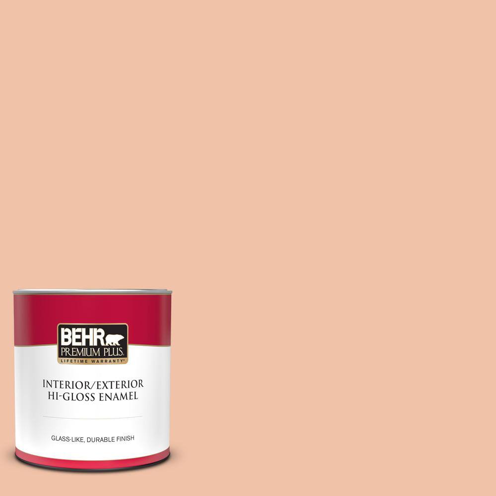 BEHR PREMIUM PLUS 1 qt. #HDC-FL13-4 Pumpkin Mousse Hi-Gloss Enamel  Interior/Exterior Paint 805004 - The Home Depot