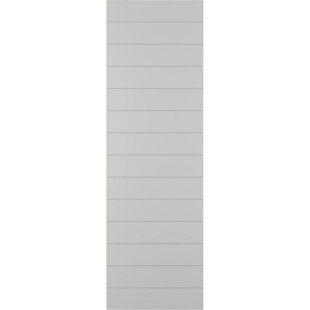 12 in. x 42 in. True Fit PVC Horizontal Slat Modern Style Fixed Mount Board and Batten Shutters Pair in Hailstorm Gray price history on PriceWatchPro