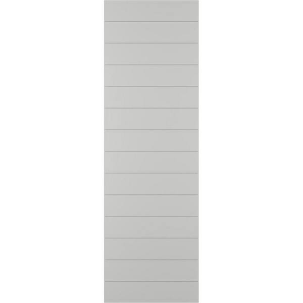 Ekena Millwork 12 in. x 44 in. True Fit PVC Horizontal Slat Style Fixed Mount Board and Batten Shutters, Hailstorm Gray (Per Pair)