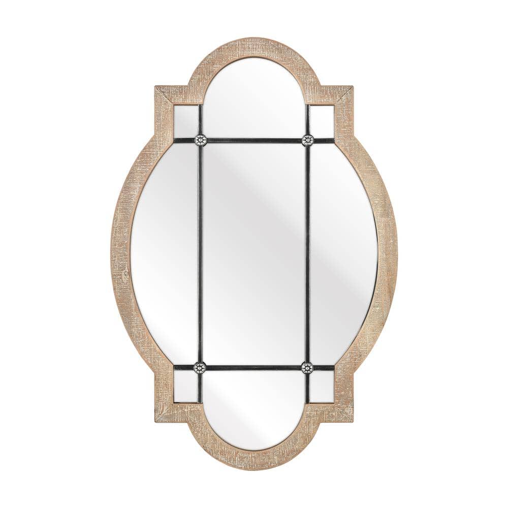 Ludlow 21 in. W x 31.5 in. H Wood Tone Wall Mirror HD231025481 The Home Depot
