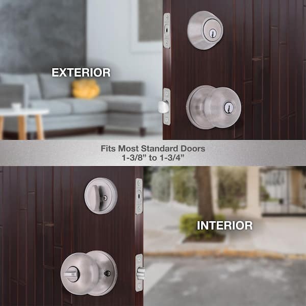 Round Satin Nickel Single Cylinder Combo Pack