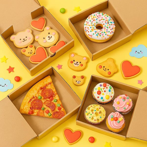 40-Pack Kraft Mini Pizza Boxes, 7.2 x 7.2 x 1.7 in. Small Corrugated Pizza Box, Take Out Food Containers