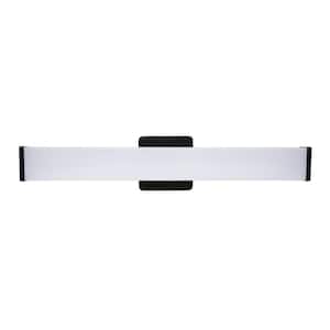 24 in. 1-Light Matte Black LED Vanity Light Bar Selectable Warm White to Daylight Bathroom Lighting 120-277V 1650 Lumens