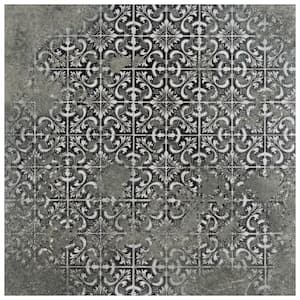 Antigua Deco Graphite 13 in. x 13 in. Porcelain Floor and Wall Tile (10.8 sq. ft./Case)