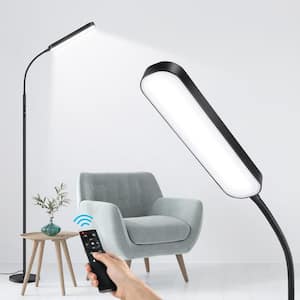 68.5 in. Classic Black Industrial Standard Dimmable and 4 Color Temperature LED Floor Lamp with Remote &Touch Control