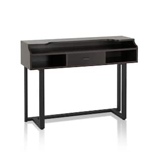Duffield 47.25 in. Rectangle Espresso 1-Drawer Writing Desk with Open Shelves