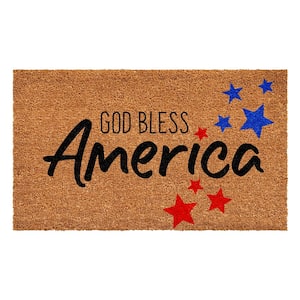 God Bless AmericaMulti-Colored 17 in. x 29 in. Indoor or Outdoor Doormat