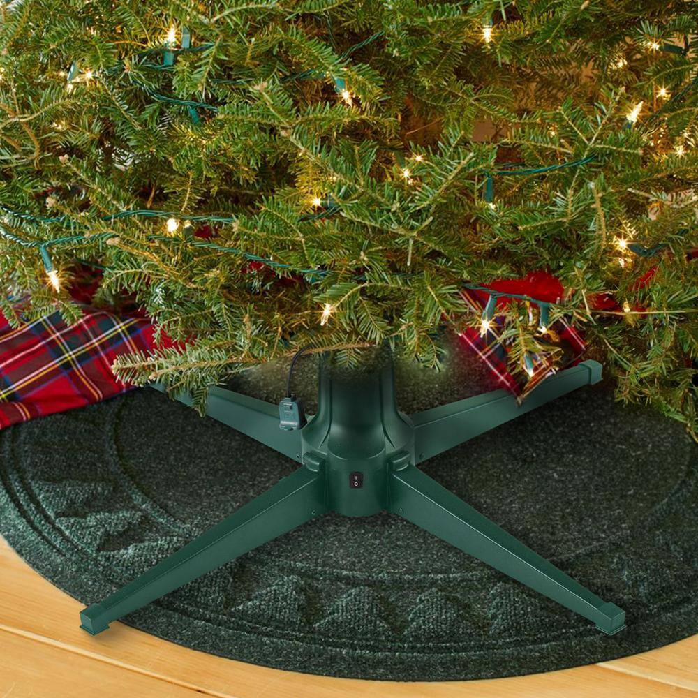 31-Inch Dark Green Metal Rotating Artificial Christmas Tree Stand