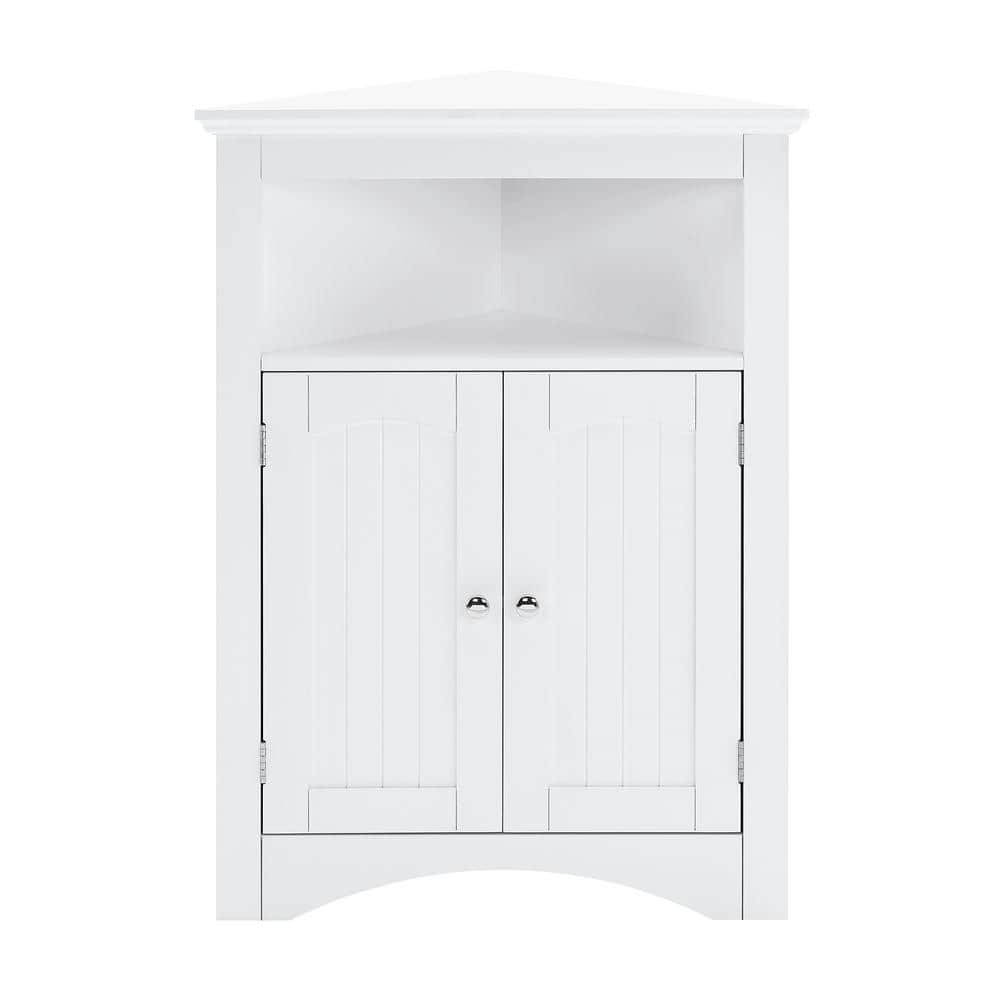 24.3 in. W x 17.2 in. D x 32.2 in. H White Linen Cabinet with Doors and She