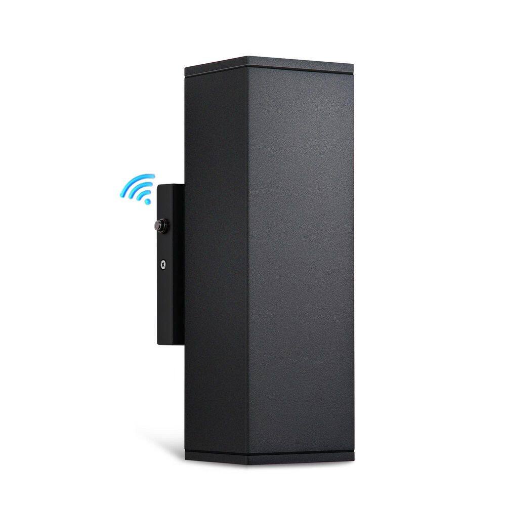 2-Light Rectangular Dusk to Dawn Sensor Matte Black Indoor/Outdoor LED Wall Light, Up/Down Outdoor Wall Lantern Sconce price history on PriceWatchPro