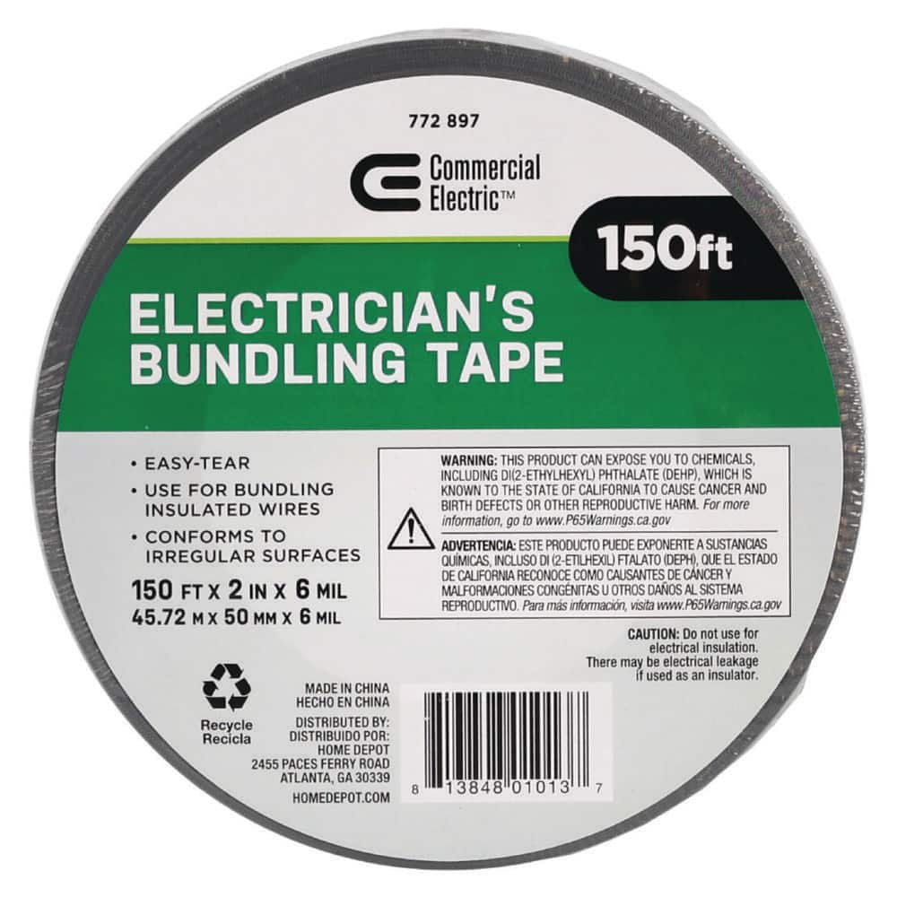 2 in. x 150 ft. Vinyl Bundling Electrical Tape Gray price history on PriceWatchPro