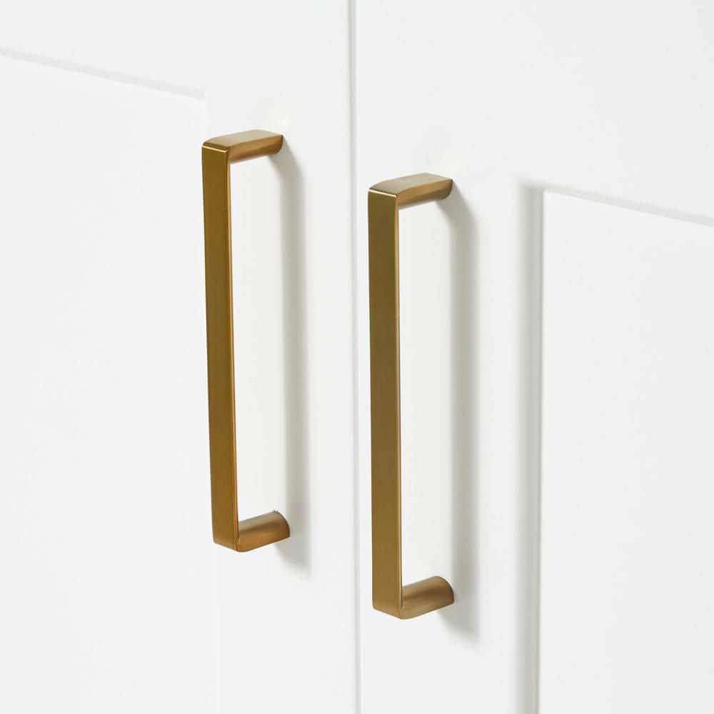 Taylor 30" White Freestanding Vanity Cabinet with Brass Hardware