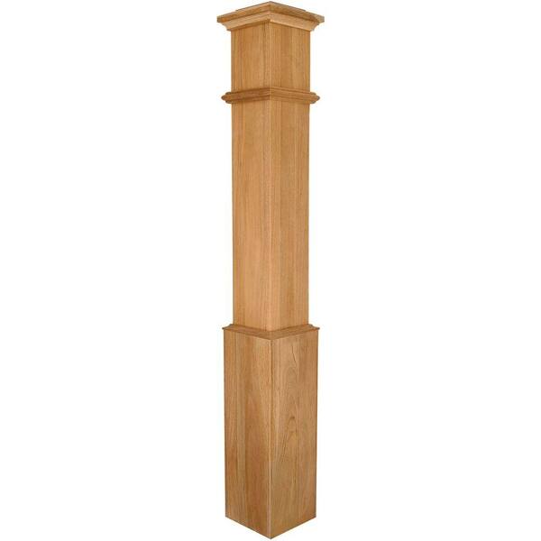 Stair Parts 4095 56 in. x 7-1/2 in. Mahogany Plain Box Newel Post