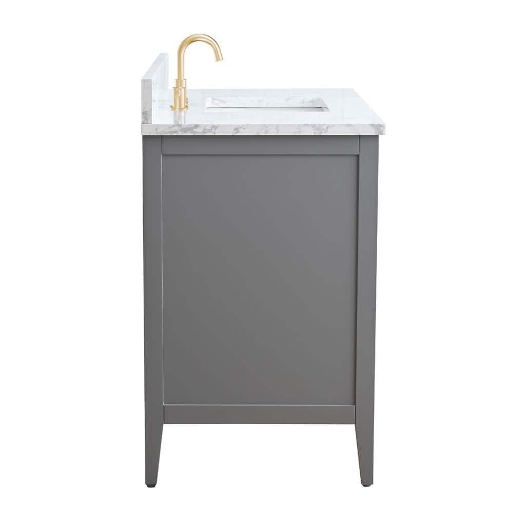 Cashmere Gray 42'' Single Bathroom Vanity with Engineered Marble Top