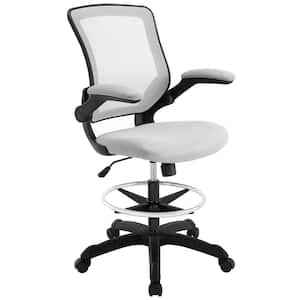Veer 26 in. Width Big and Tall Gray/Black Mesh Drafting Chair with Swivel Seat