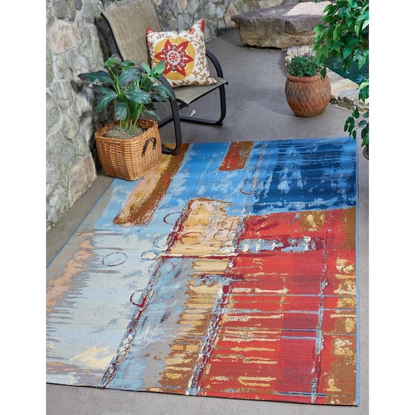 Outdoor Baja Multi 5' 3 x 8' 0 Area Rug