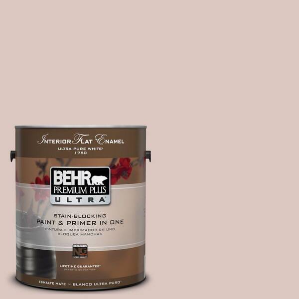 BEHR Premium Plus Ultra 1-gal. #UL110-14 Wisp of Mauve Interior Flat Enamel Paint-DISCONTINUED