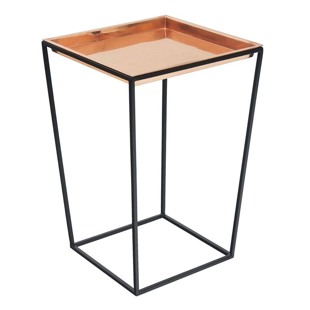 Large Indoor Outdoor Arne Plant Stand with Copper Tray, 22 in. Tall, Black Powder Coat Finish price history on PriceWatchPro