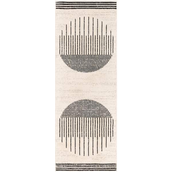 Jimina Black/Ivory 3 ft. x 7 ft. Indoor Runner Rug