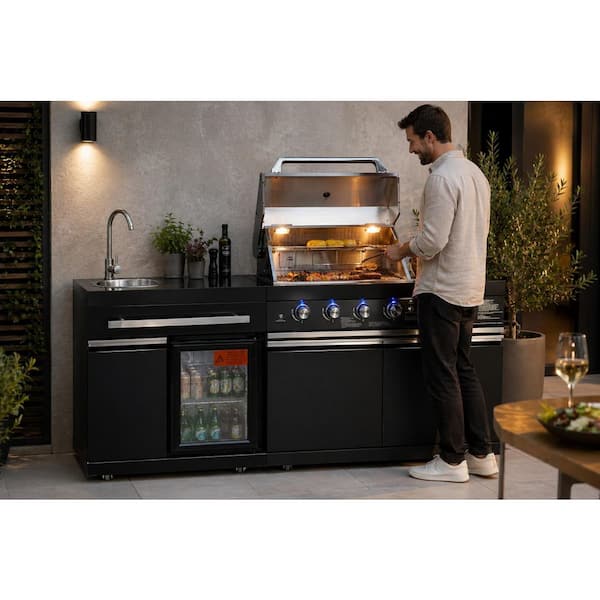BIG HORN 4 plus 2 Burner Outdoor Propane Grill Island with