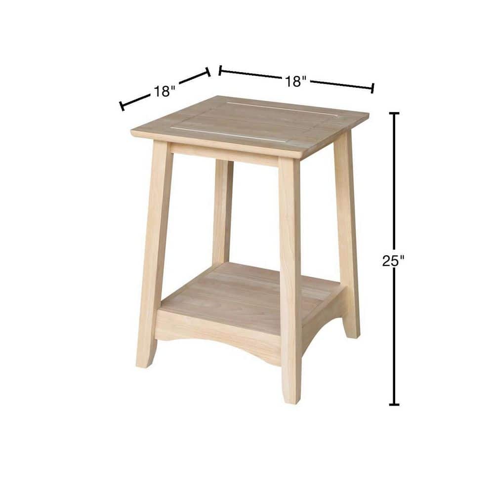 Parawood Classic Unfinished Tall End Table
