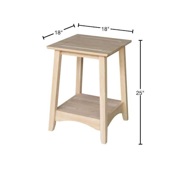 Unfinished wood end deals table