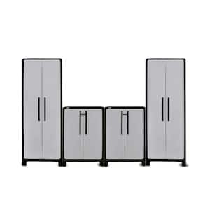 ECO 110.2 in. W x 72 in. H x 18.1 in. D 2-Medium and 2-Large 14 Shelves Freestanding Cabinets in Black and Gray
