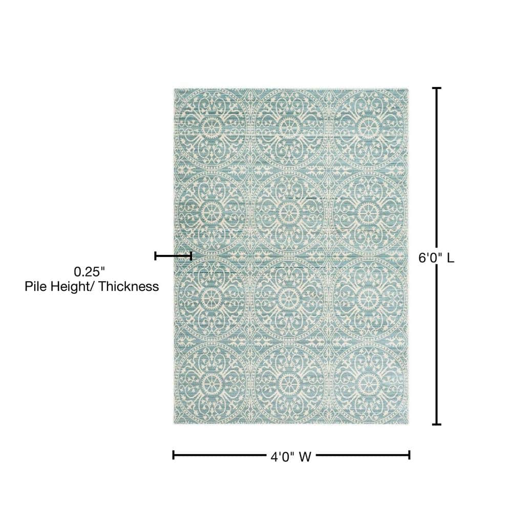 Alpine Cream Reversible Synthetic 4' x 6' Easy Care Rug