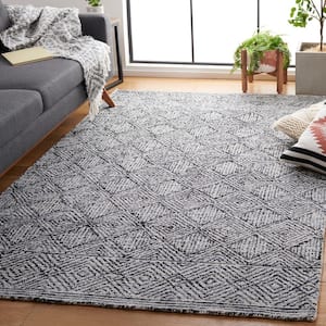 Ebony Silver/Black Doormat 3 ft. x 5 ft. Floral Area Rug