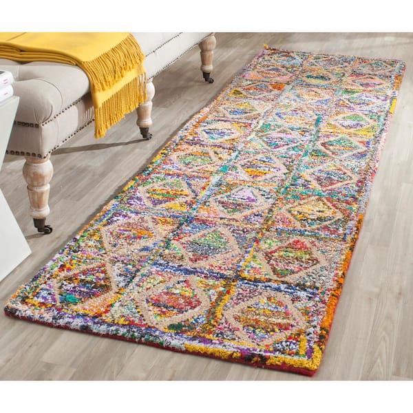 Nantucket Multi 2 ft. x 5 ft. Border Geometric Runner Rug
