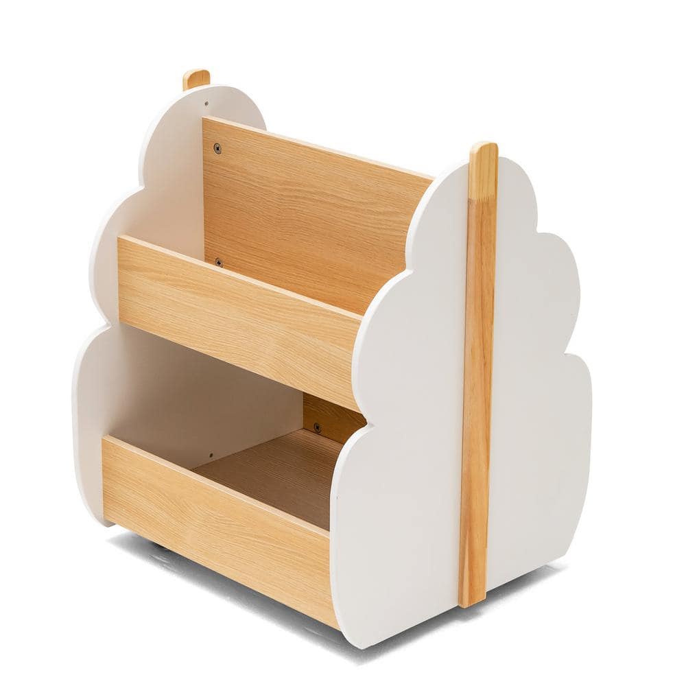 20.5 in. Kids Wooden Bookshelf w/Wheels 2-Tier Toy Storage Shelf Double-sided Bookcase price history on PriceWatchPro