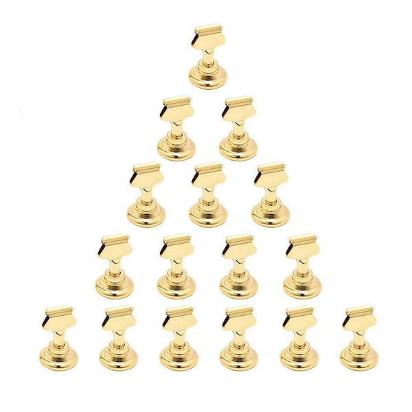 1 in. W x 1.7 in. H Stainless Steel Napkins, Table Card Holder for Weddings and Restaurants, Gold (16-Pack)