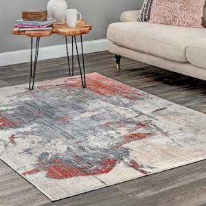 Abstract Rivera Orange 3 ft. x 5 ft. Area Rug