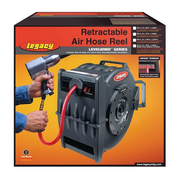 Legacy 1/2 in. x 50 ft. Retractable Air Hose with Reel L8335 - The Home  Depot