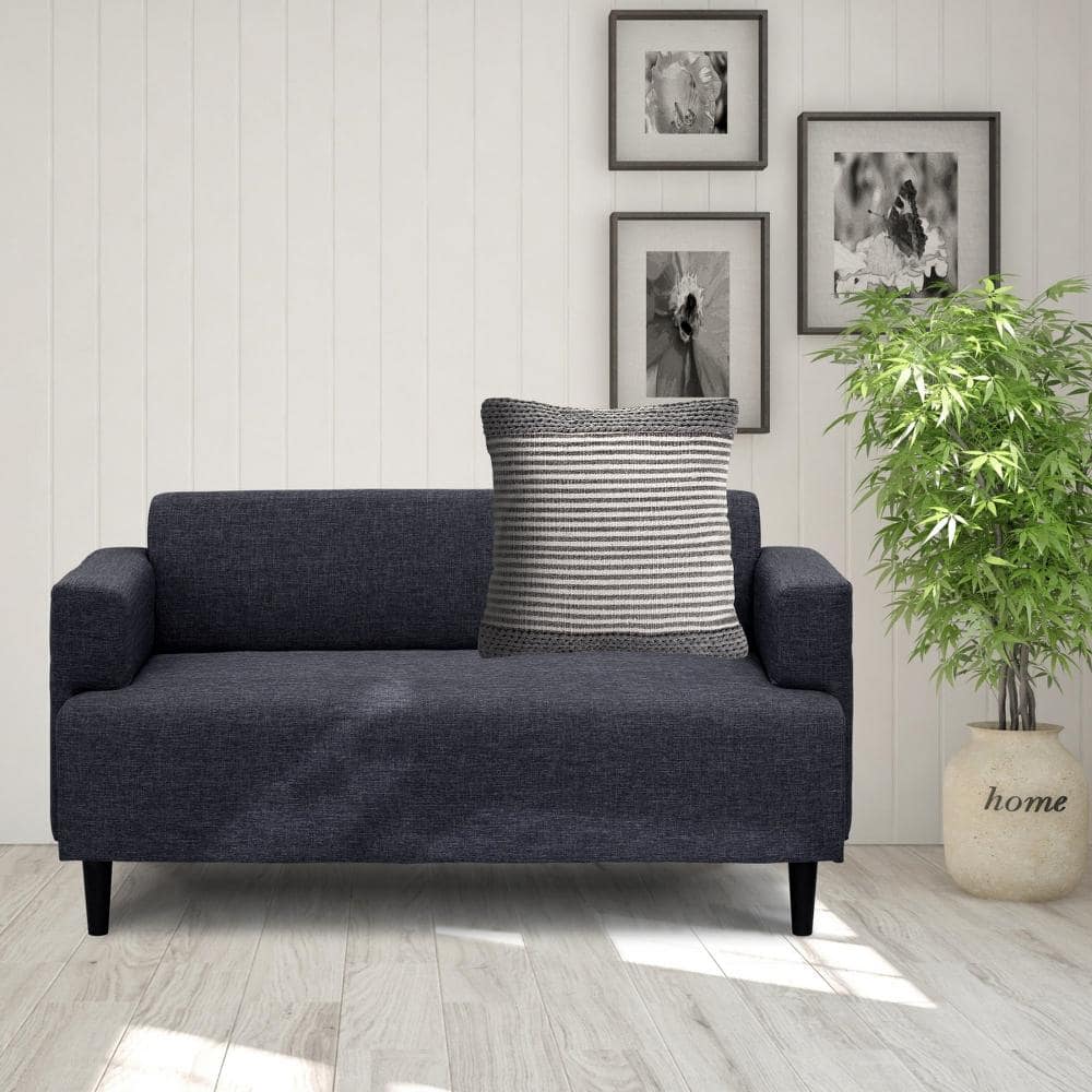 Gray and Ivory Striped Textured Cotton Throw Pillow Set