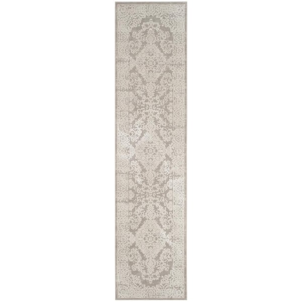 Princeton 2 ft. x 7 ft. Gray/Beige Border Runner Rug