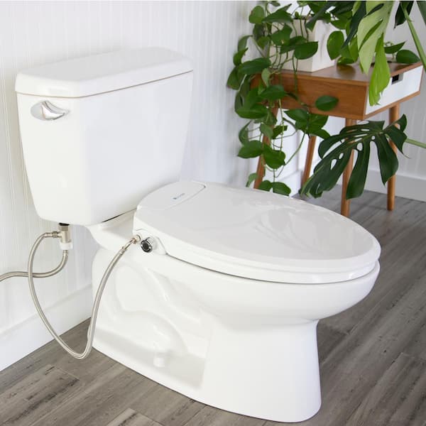 stimulere Maladroit forsætlig Brondell Swash Ecoseat Non-Electric Bidet Seat for Elongated Toilet in  White S101-EW - The Home Depot