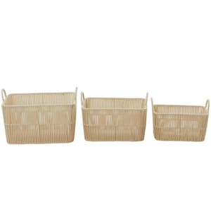 Cotton Handmade Storage Basket with Handles (Set of 3)