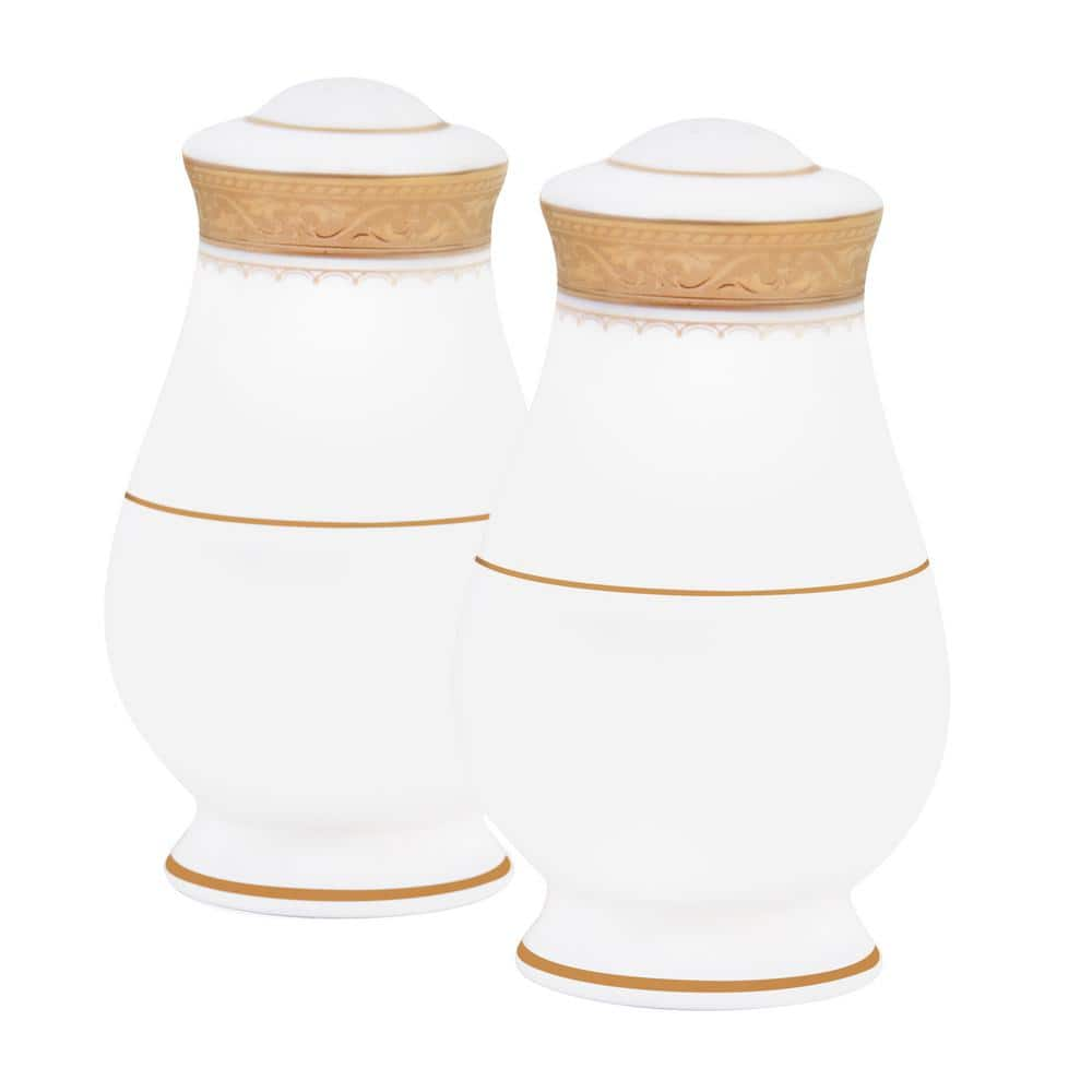 Noritake Odessa Gold 3.5 in. Gold Bone China Salt and Pepper Set