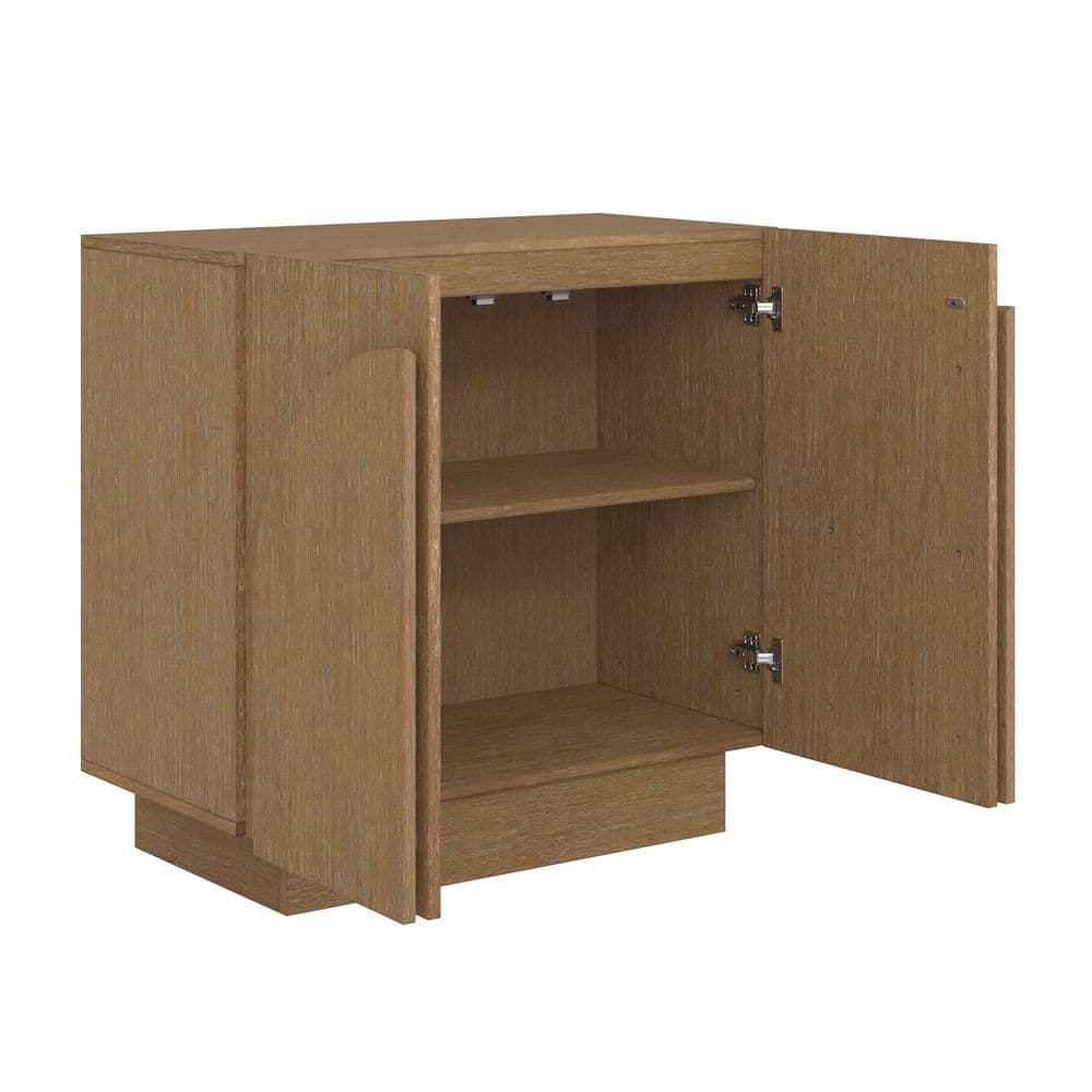 Iris Light Brown Wood Storage Cabinet Set with Arched Doors